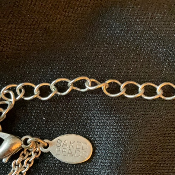 Baked Beads, Silvertone Necklace, Beautiful 🔥❤️🔥♥️🔥💙🔥💕🔥💚 - Picture 3 of 7